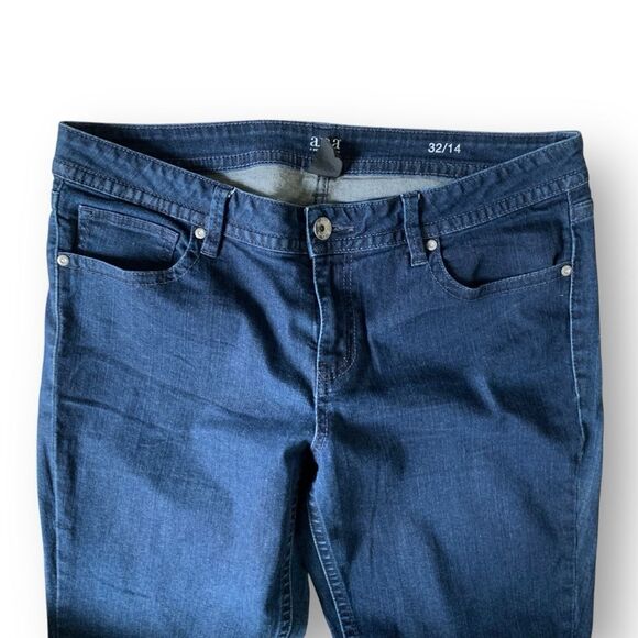 a.n.a. Cropped Jean 32/14 Flex Comfort Cotton Blend Medium Dark Wash Women's 14 - Picture 3 of 11